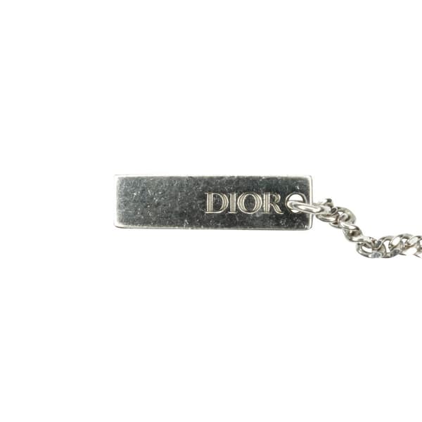 Pre-owned Dior Homme Logo Pendant Necklace Silver