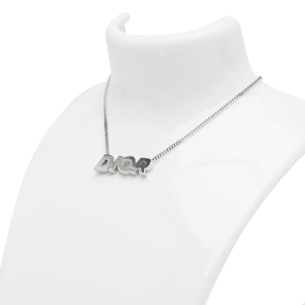 Pre-owned Dior Homme Logo Pendant Necklace Silver