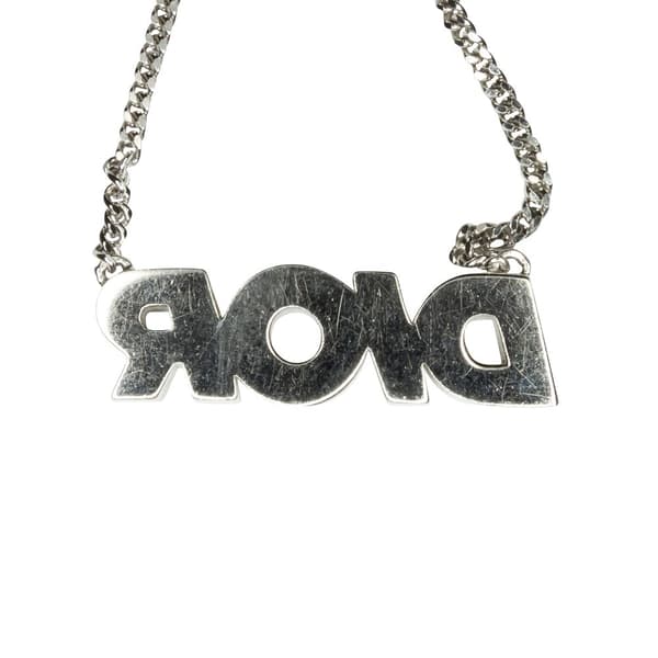 Pre-owned Dior Homme Logo Pendant Necklace Silver