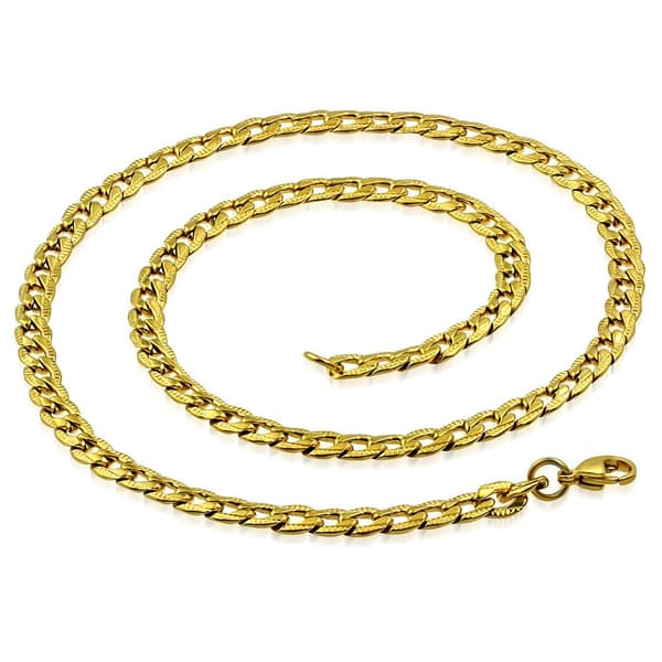 Halsband Stålkedja Stål 316L Guld färgad Kedja B 6 mm  L 55 cm