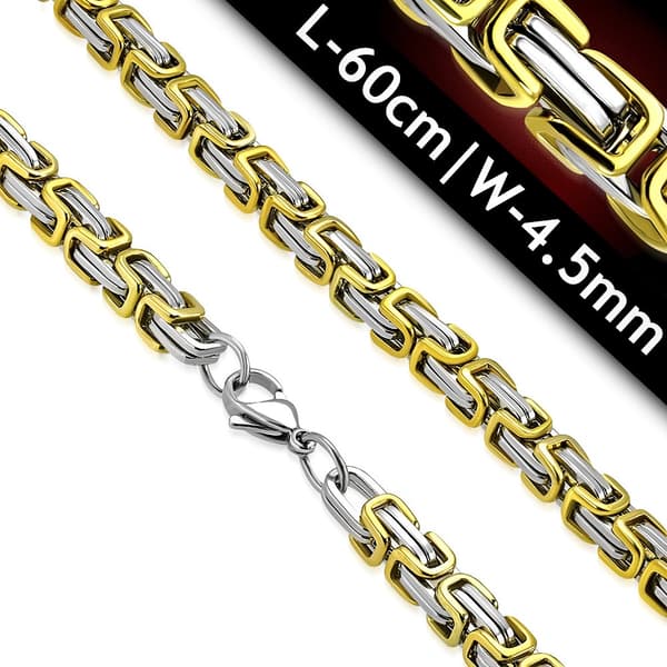 Halsband Bysantinsk Halskedja kejsarlänk 316L B 4,5 mm L 60 cm
