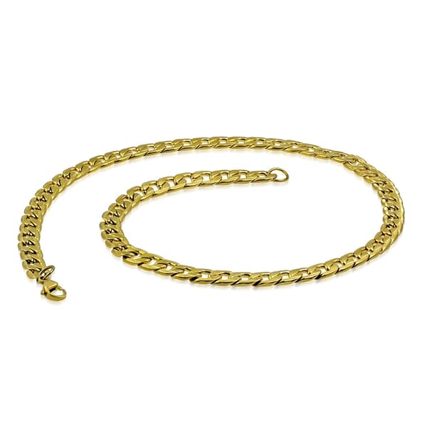 Halsband Stålkedja Stål 316L Guld färg Kedja B 8,5 mm  L 55 cm