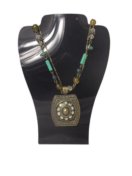 Z&R Statement Halsband Brons Färg Sköld med Swarowski kristaller