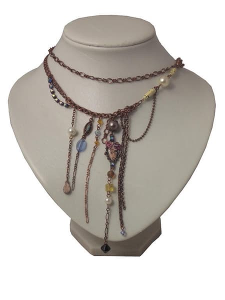Z&R Vintage Halsband med Dubbla kedjor och Kristaller