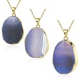 Miniatyrbild 4 av 4: Halsband i Guld färg med Naturstenskristall Agate