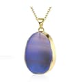 Miniatyrbild 1 av 4: Halsband i Guld färg med Naturstenskristall Agate