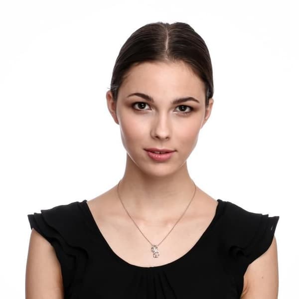 ORPHELIA-925 Sterling Silver Damhänge Halsband Silver-rosegold-ZH-7230