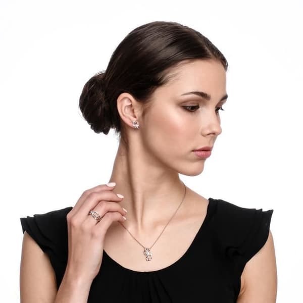 ORPHELIA-925 Sterling Silver Damhänge Halsband Silver-rosegold-ZH-7230