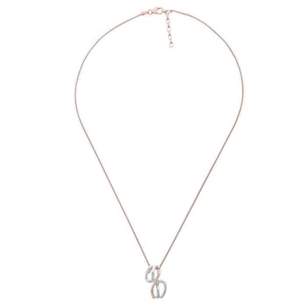 ORPHELIA-925 Sterling Silver Damhänge Halsband Silver-rosegold-ZH-7230
