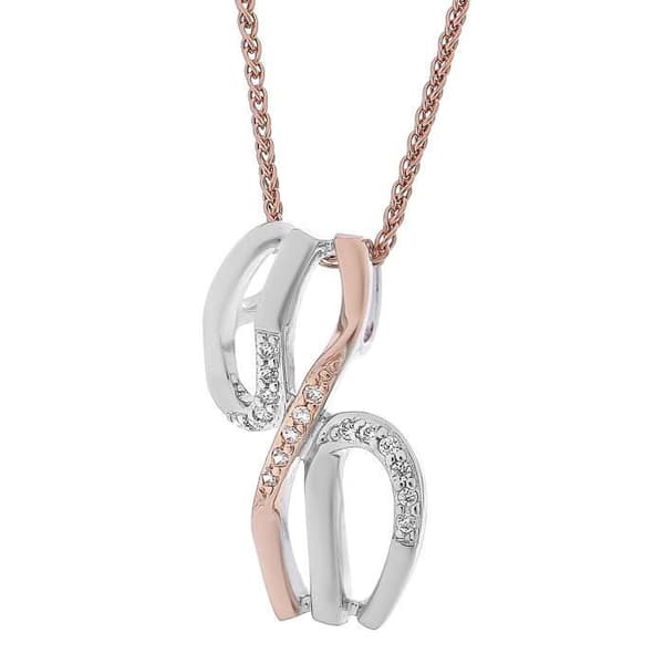 ORPHELIA-925 Sterling Silver Damhänge Halsband Silver-rosegold-ZH-7230