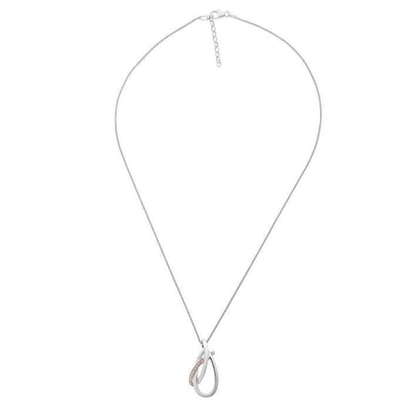 ORPHELIA-925 Sterling Silver Damhänge Halsband Silver-rosegold-ZH-7232