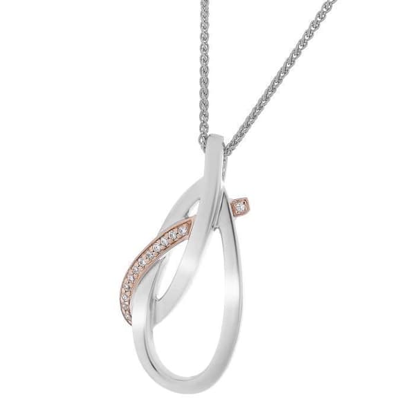 ORPHELIA-925 Sterling Silver Damhänge Halsband Silver-rosegold-ZH-7232