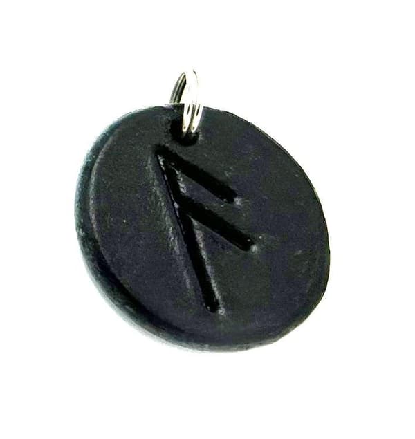 Handmade pendant with nordic rune made of swedish leather