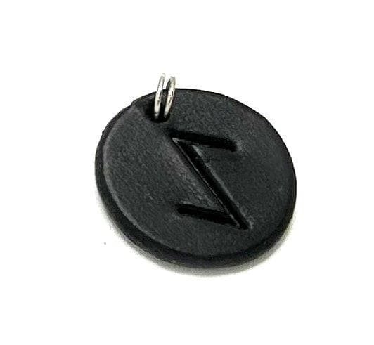 Handmade pendant with nordic rune made of swedish leather