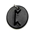 Miniatyrbillede 2 af 3: Handmade pendant with nordic rune made of swedish leather