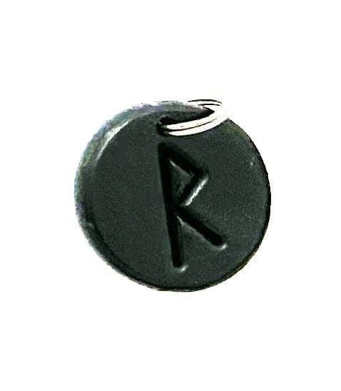 Handmade pendant with nordic rune made of swedish leather