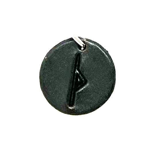 Handmade pendant with nordic rune made of swedish leather