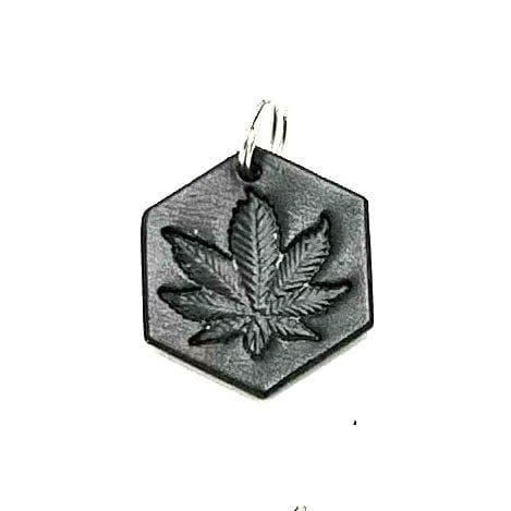 Handmade pendant with Ganja made of swedish leather