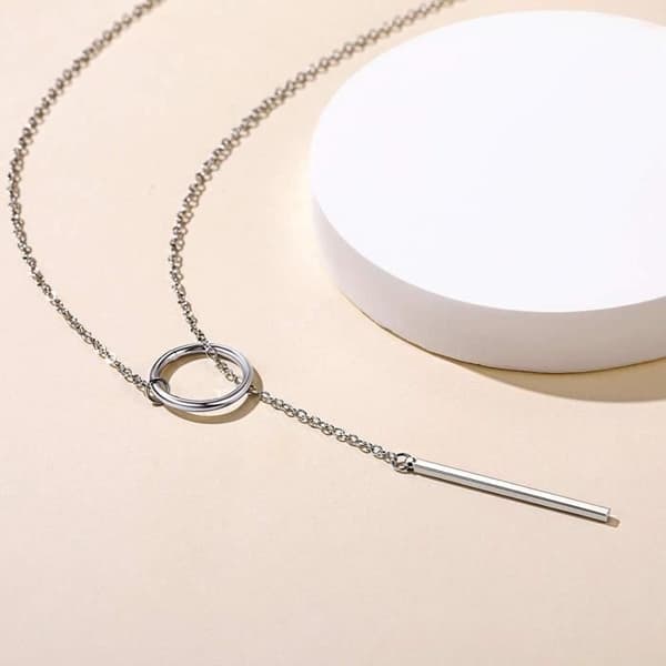 Halsband - NRH2R - Lariat - Längd 73 mm - Färg Rose guld - För kvinnor