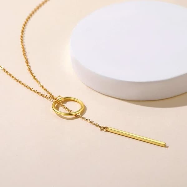 Lariat halsband - CAH7L - Kvinna - Personlig - Längd 73 mm - Rosa färg