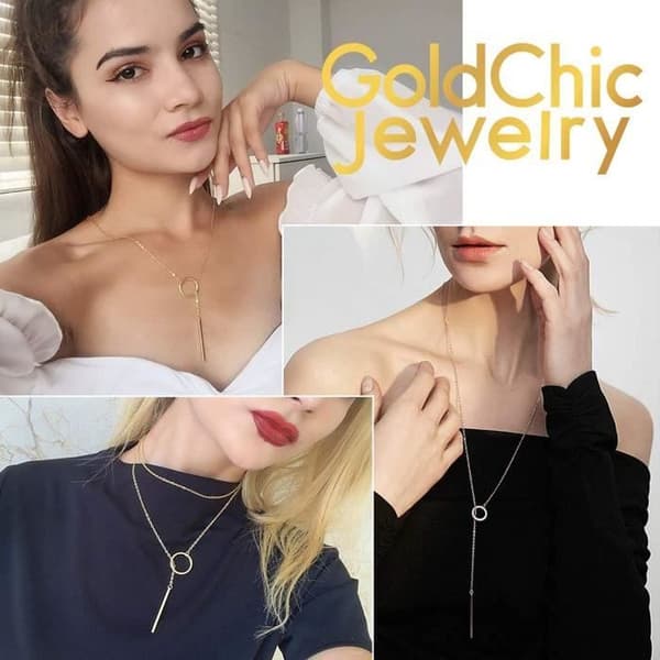 Lariat halsband - CAH7L - Kvinna - Personlig - Längd 73 mm - Rosa färg