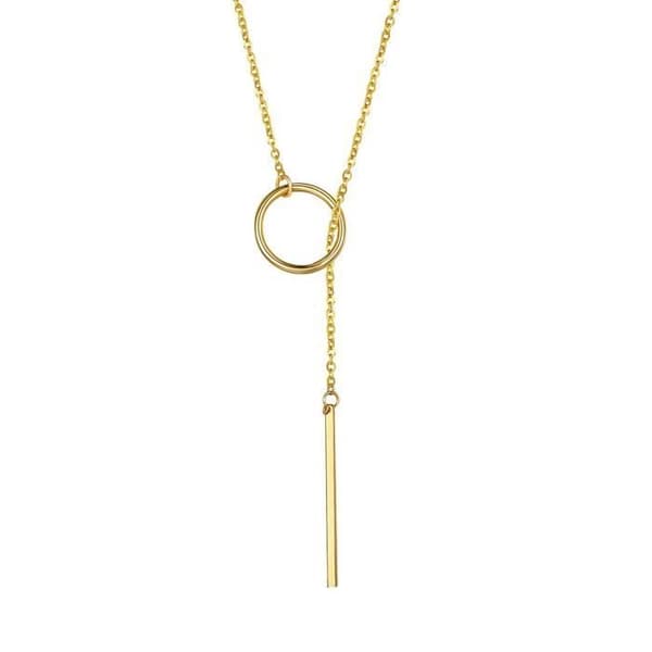 Lariat halsband - CAH7L - Kvinna - Personlig - Längd 73 mm - Rosa färg