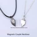 Miniatyrbild 3 av 4: 2st Lovers Magnetisk Par Halsband Hjärthänge Avstånd Facetterad Charm Present [D21A1DA]
