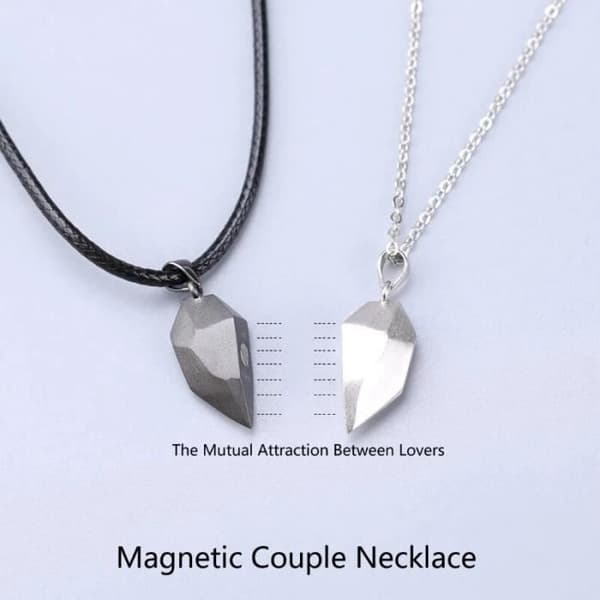 2st Lovers Magnetisk Par Halsband Hjärthänge Avstånd Facetterad Charm Present [D21A1DA]