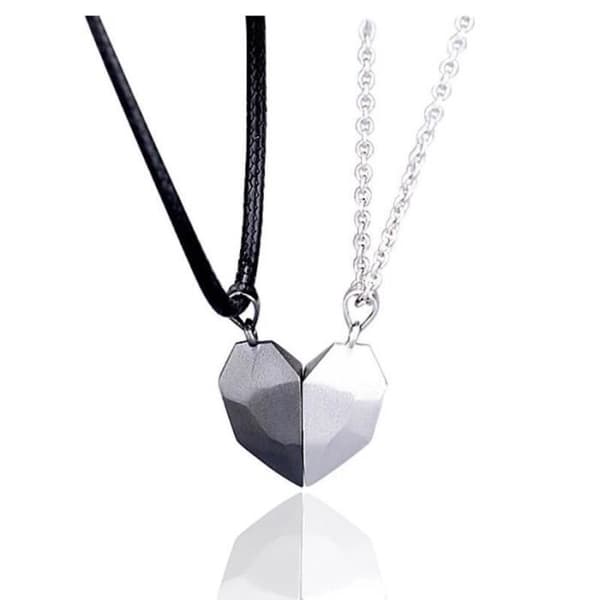 2st Lovers Magnetisk Par Halsband Hjärthänge Avstånd Facetterad Charm Present [D21A1DA]