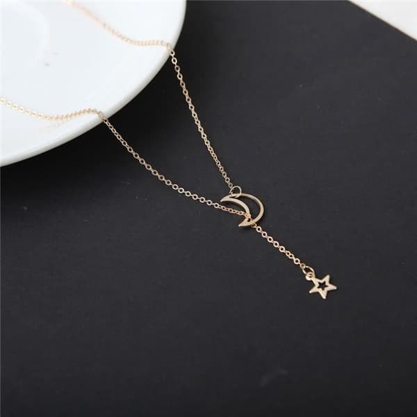Fashion Moon Star halsband Choker halsband zinklegering kedja halsband guld