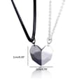 Miniatyrbild 2 av 4: Silver magnetiskt parhalsband - QUEN3883 - Hjärtformat hängsmycke - Avstånd - Facetterad berlock