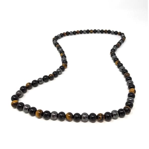 Halsband - SHOP-STORY - Trippelskydd - Hematit - Tigeröga - Svart Obsidian