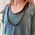 Miniatyrbild 1 av 3: Halsband - SHOP-STORY - Trippelskydd - Hematit - Tigeröga - Svart Obsidian