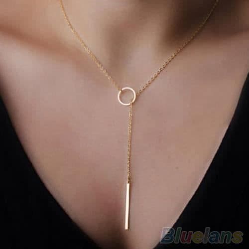 Halsband - Dam - Legering - Guld - 50cm - Y-form