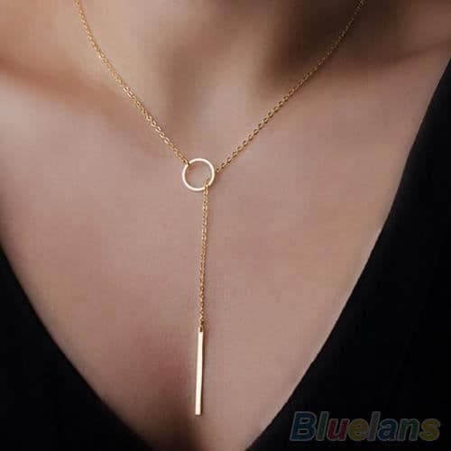 Halsband - Dam - Legering - Guld - 50cm - Y-form