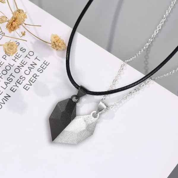 2st Par Halsband Love Wish Stone Hänge Halsband Kedja Present till pojkvän och flickvän[1793]