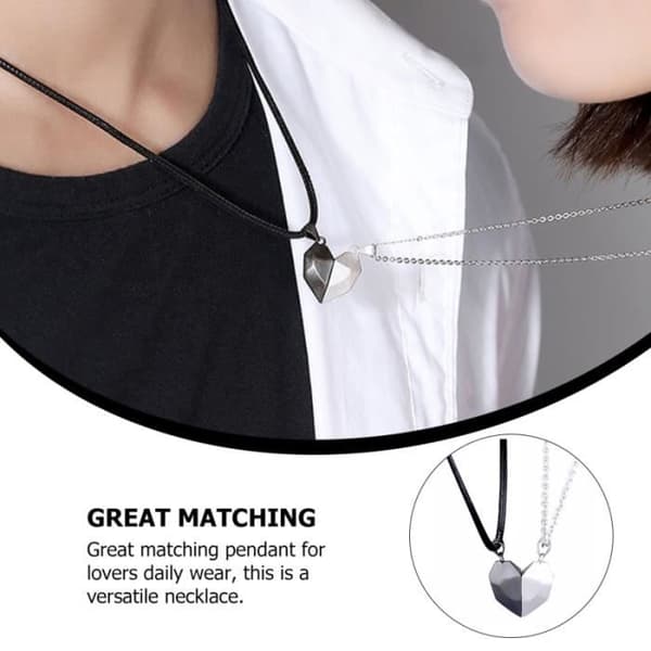 1 Par Elegant Love Heart Lover Halsband Magnetic Neck Smycken HALSBAND - HALSBAND