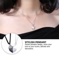 Miniatyrbild 3 av 4: Collier amoureux - SAUTOIR - Hjärta hänge - Koppar - Svart och vitt - Unisex