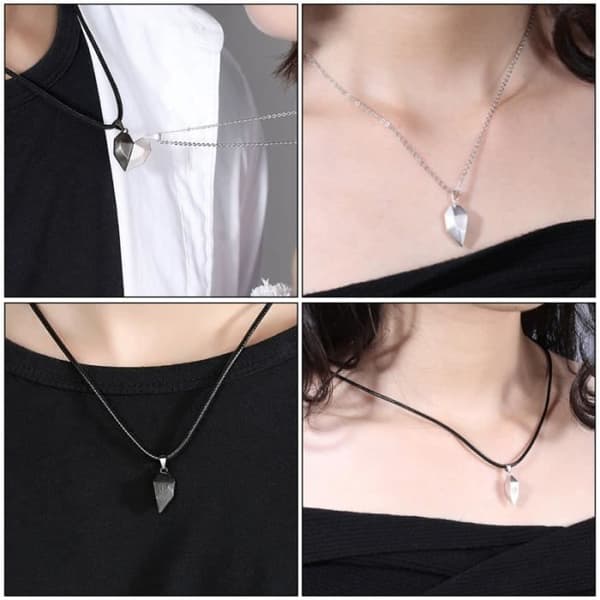 Långt halsband - Heart Lovers - Kopparhalsband - Hjärthänge - Par - Elegant