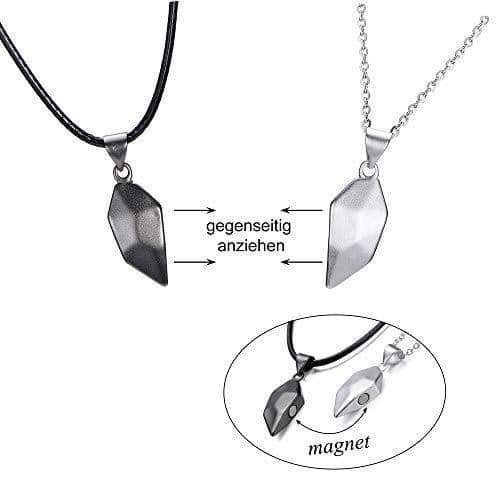 Parhalsband - JSDDE - Yin Yang - Rostfritt stål - 2 halsband - Silver
