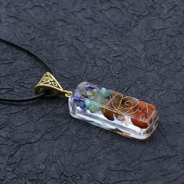 7 Chakras Kristallhalsband, Orgonithänge, Hex Energy [40623B4]
