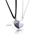 Miniatyrbild 4 av 4: Pendentiv - Kärleksfull - Svart Hjärta - Magnetiskt Avstånd - Silver - Justerbar Storlek