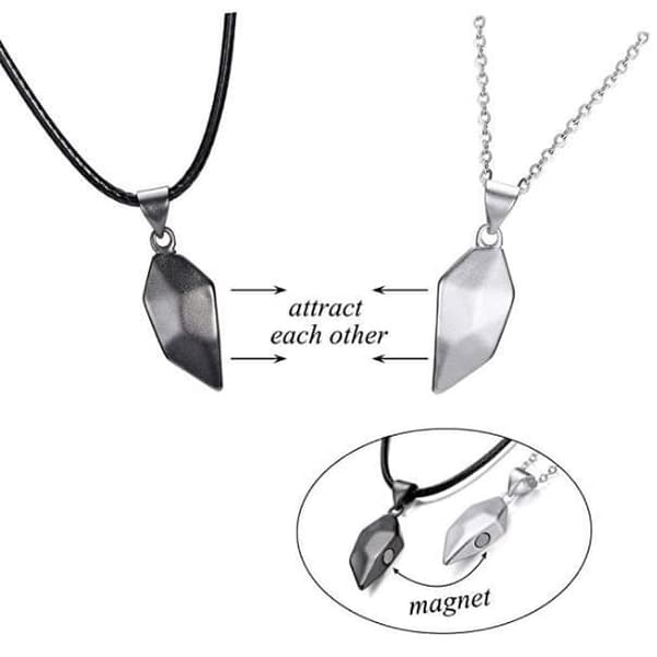 2st Kärlekspar Halsband Separerbart Hjärthänge Yin Yang Anpassad gravyr Magnetisk Ömsesidig Attraktion Vänskap Kärlek Cadea