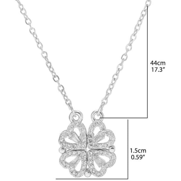 Collier - Kärlek - Fyrklöver - Pendentiv 2 cm - Legering - Justerbar 40+6 cm