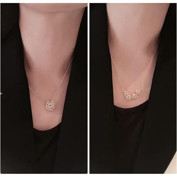 Halsband - Kärlek - Fyrklöver - Guldpläterad - Rostfritt stål - Gyllene