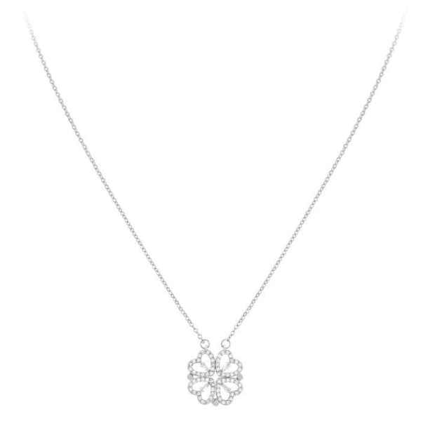 Collier - SC Crystal - Klöver - Rostfritt stål - Glittrande kristaller - Guldad