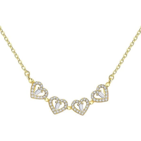 Collier - jagosen - Pendentif Fyrklöver - Guldpläterad Metall - Avtagbar Design - Present till Kvinna