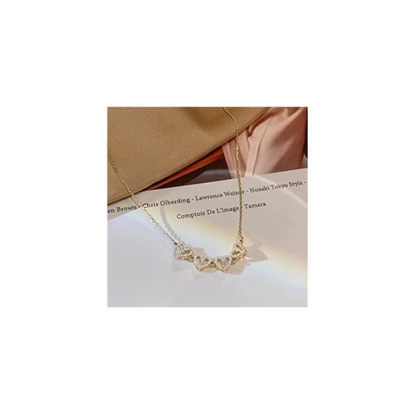 Halsband - Fyllig - Fyrklöver - Diamant - Silverfärgad - Dam