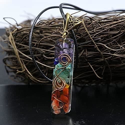 Halsband - Orgon - 7 chakran - Elektromagnetiskt vågskydd - Natursten - Energihänge