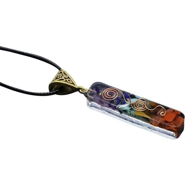 Halsband - Orgon - 7 chakran - Elektromagnetiskt vågskydd - Natursten - Energihänge